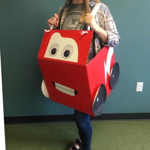 lightning mcqueen box costume idea