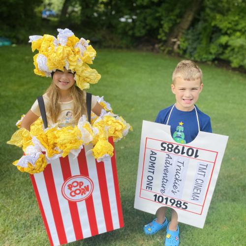 Movie Ticket and Popcorn Costume